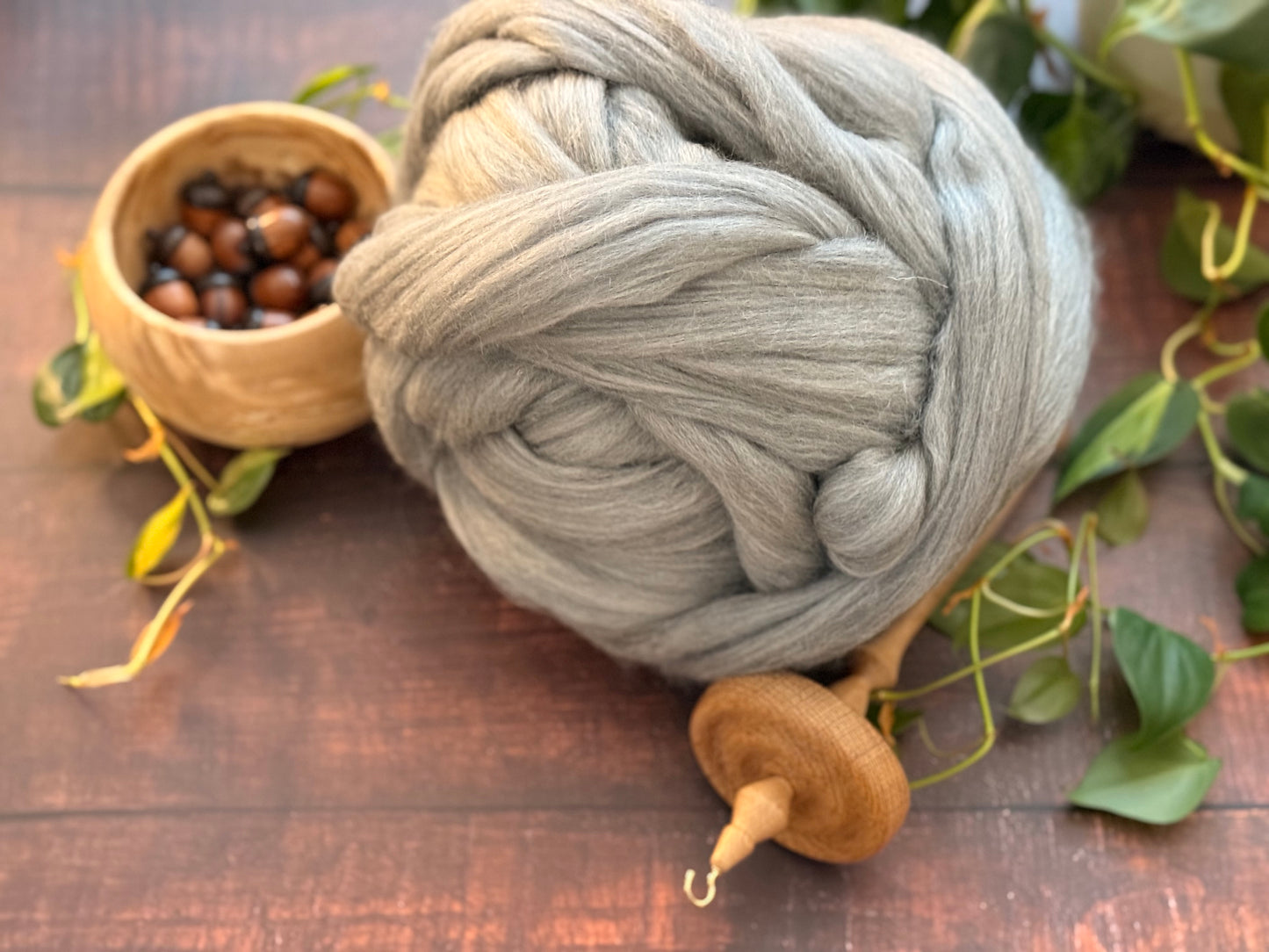 Natural Grey Merino Top